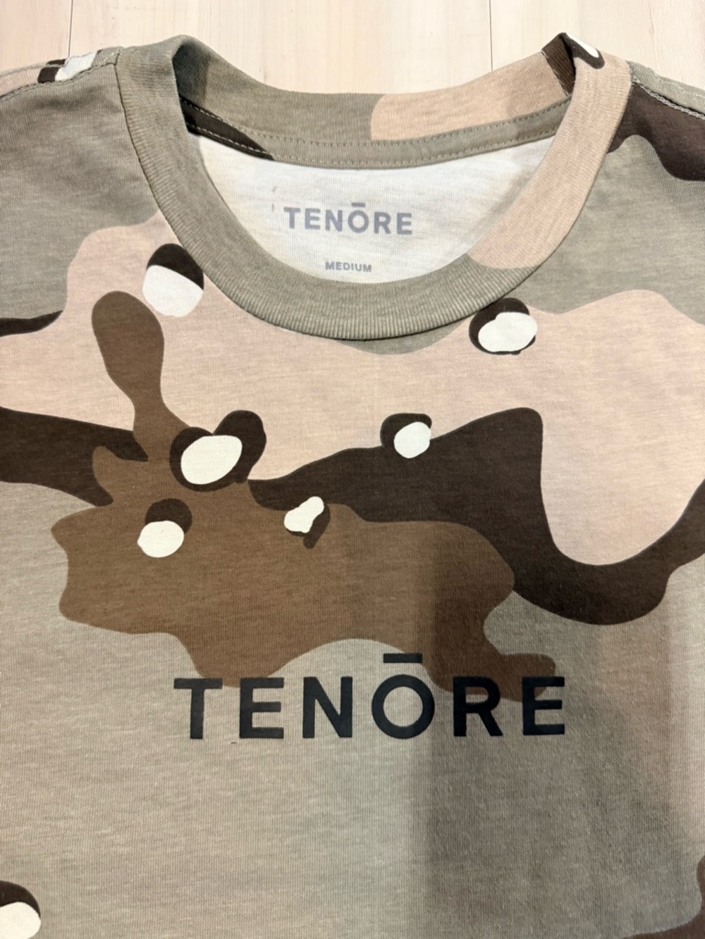TENORE Classic Logo Camo Tee - Olive & Brown. NWOT. - Picture 5 of 7